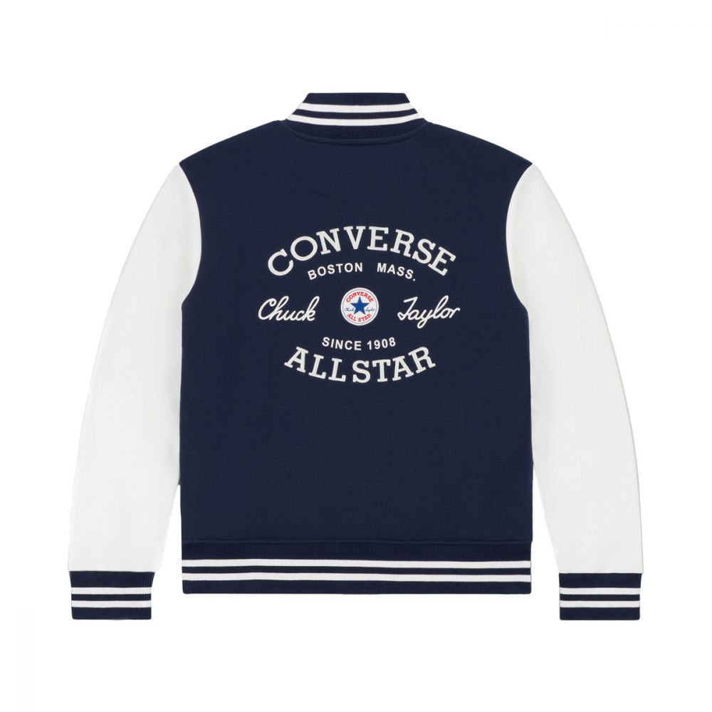 Converse Giacca Bomber All Star Patch Uomo Blu Bianco