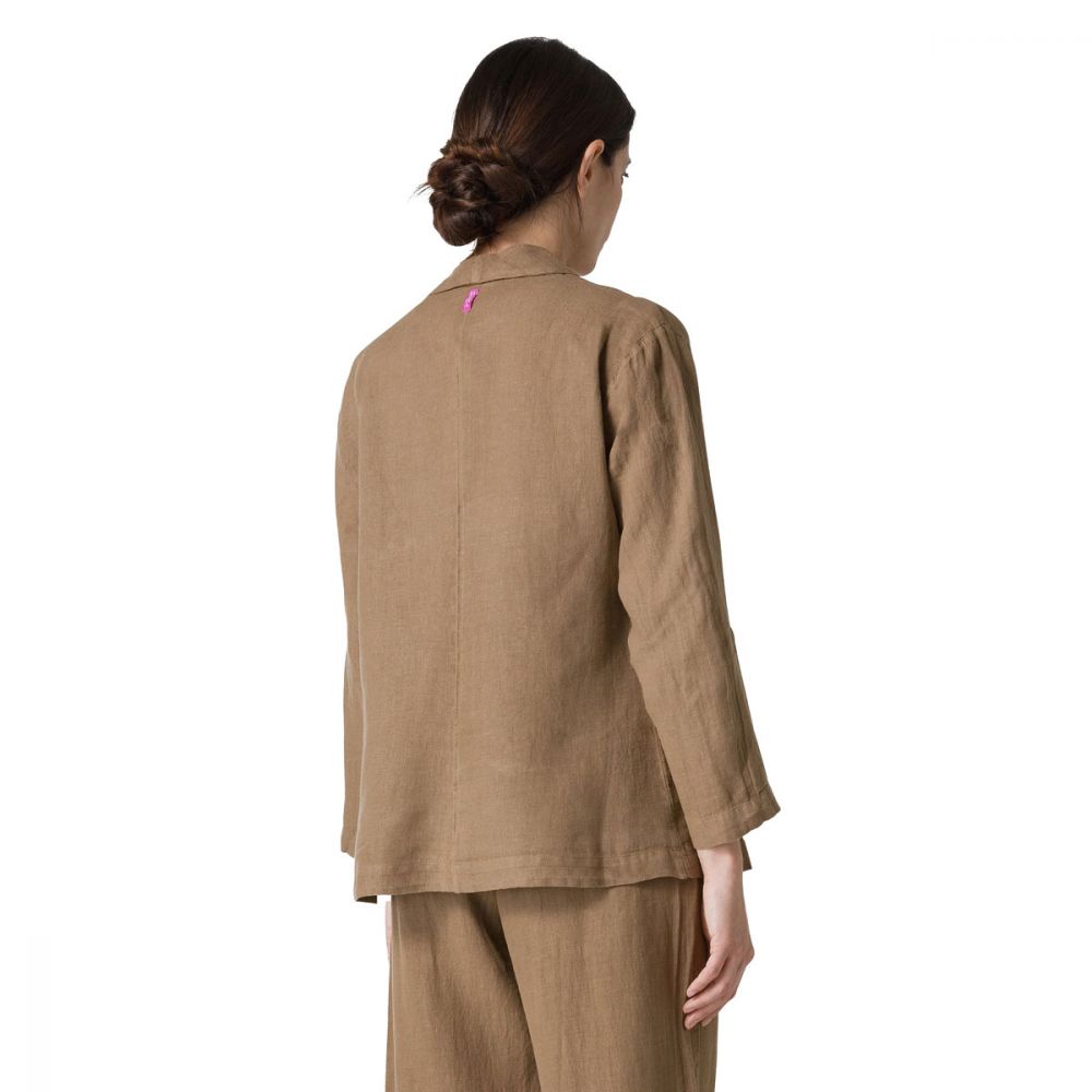 Giacca Donna Deha Open Lino Marrone