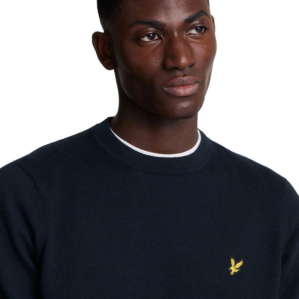 Lyle & Scott Uomo Maglione Girocollo In Misto Lana D'Agnello - Collezione Autunno-Inverno