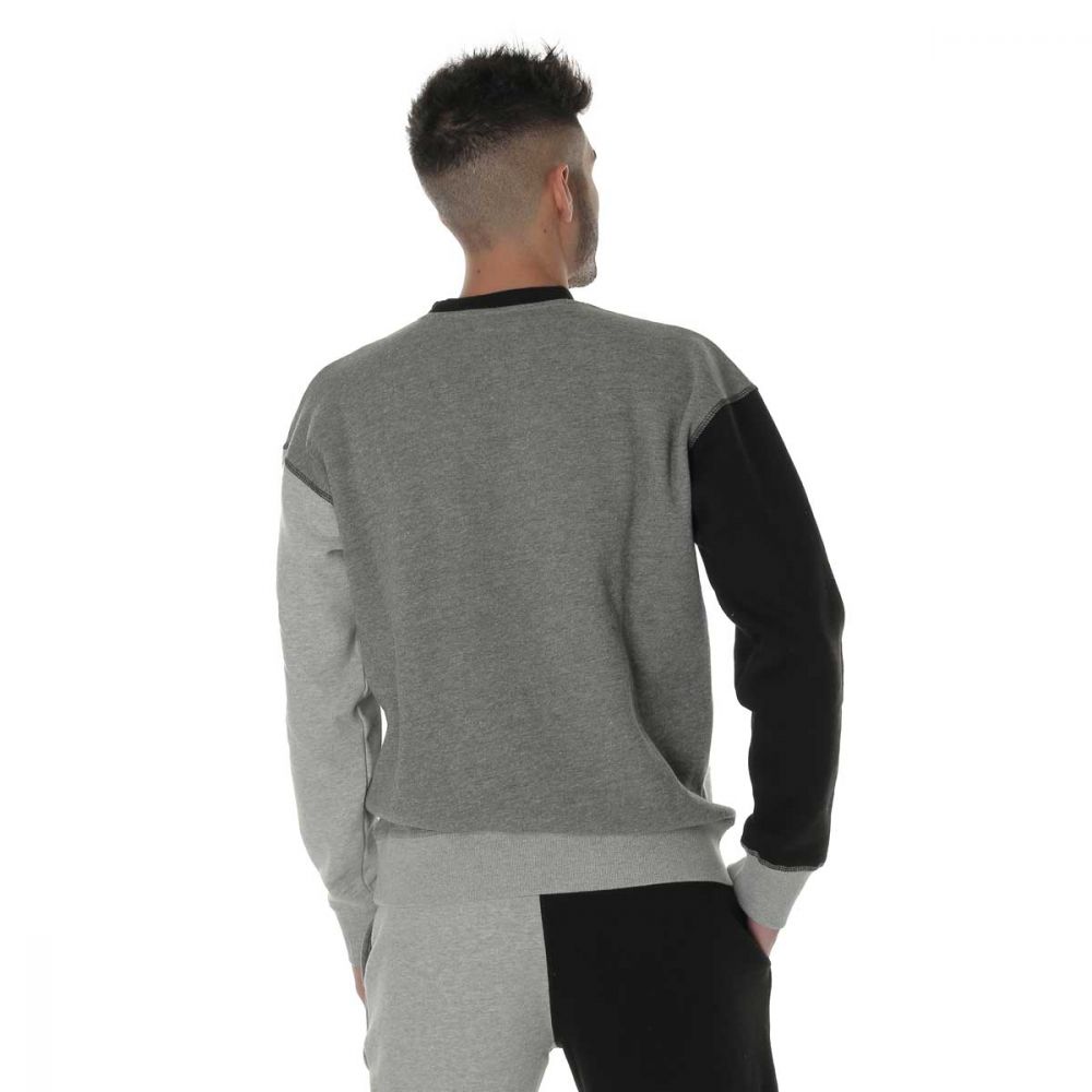 Russell Athletic Felpa Bale Colorblock Uomo Nero Grigio