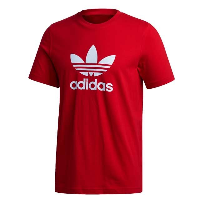 Adidas T-Shirt Trefoil Uomo Rosso Bianco